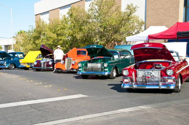 Hundreds of classic cars line the street in Henderson's historic down town for this years Super Run Car Show Friday, Sept. 23, 2011.